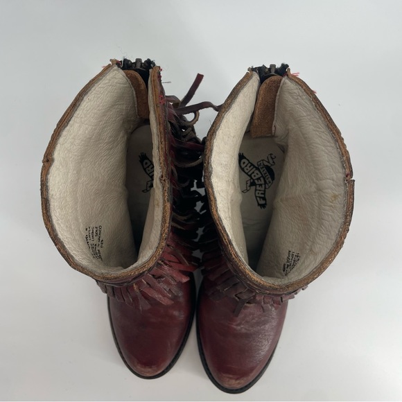 Freebird Tonto Dark Red Leather Fringe Boots - Size 6 - Picture 6 of 9